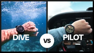 Comparison between dive watch and pilot watch